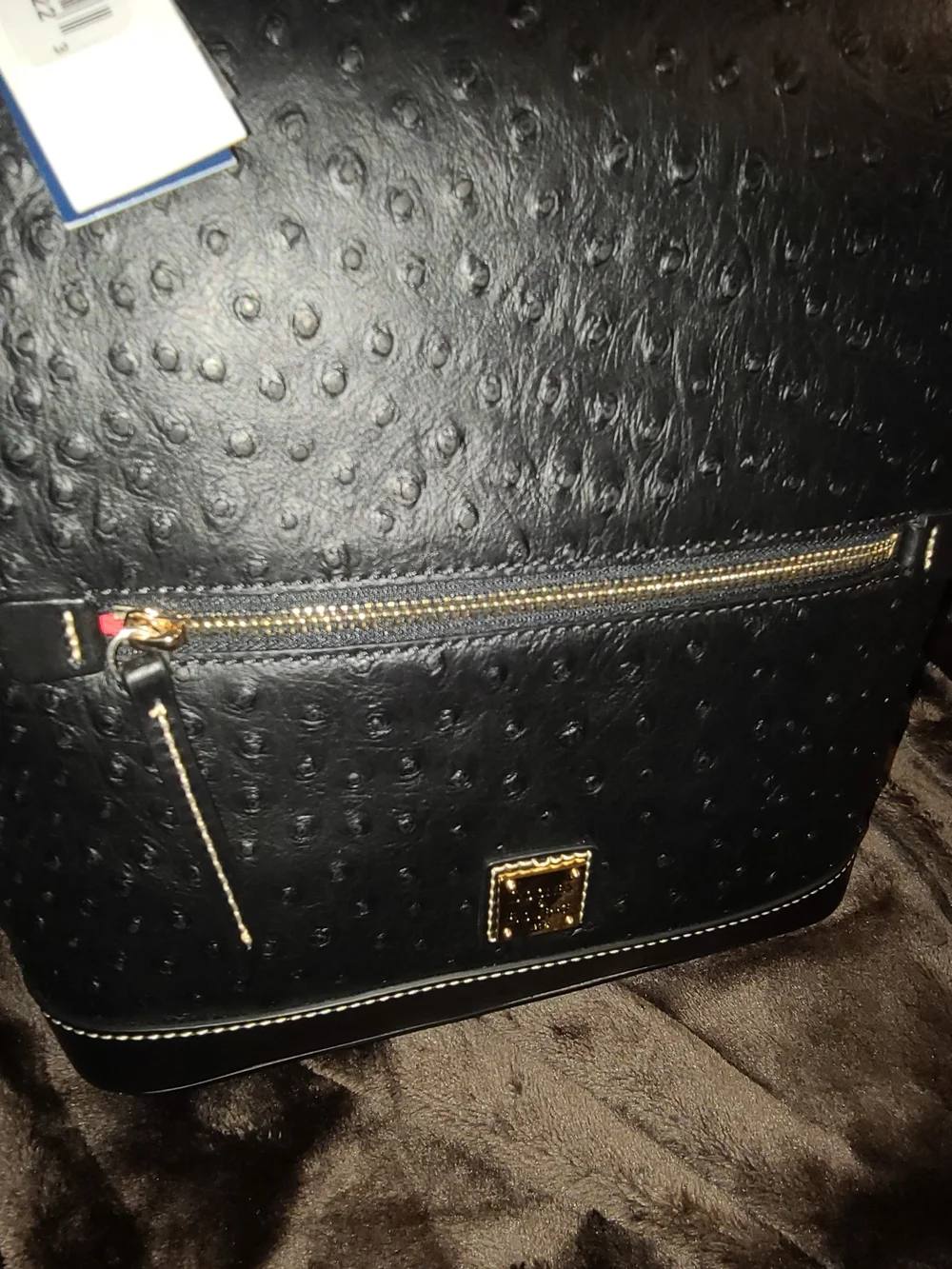 Large Dooney And Bourke Ostrich Black Bag